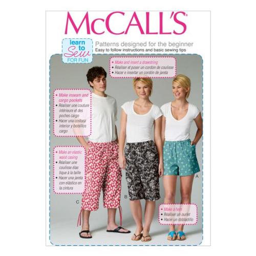 Patron Mccall's, short pour femme/homme/adolescent