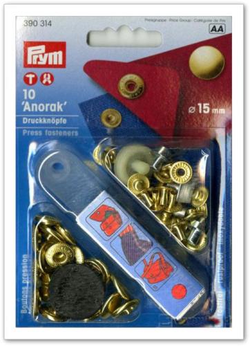 Boutons pression Anorak 15mm or prym 390314