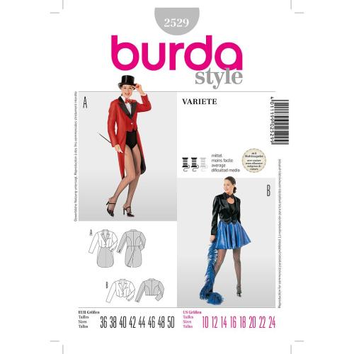 Patron Burda, déguisement variété femme,