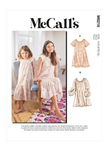 Patron Mccall's, robes pour jeunes filles