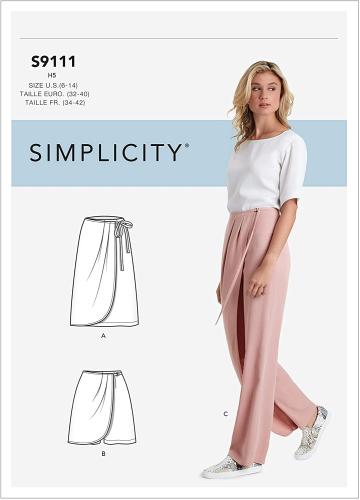 Patron Simplicity, jupe, pantalon et short drapés,