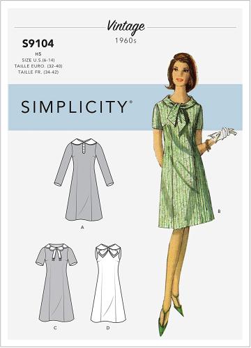 Patron Simplicity, robe vintage 1960,