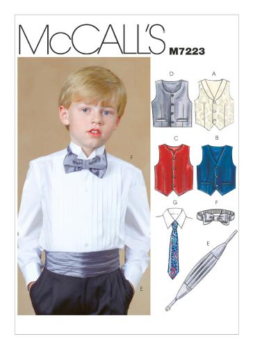 Patron de couture, gilet, ceinture, noeud papillon, cravate pour garçon - Mccalls-