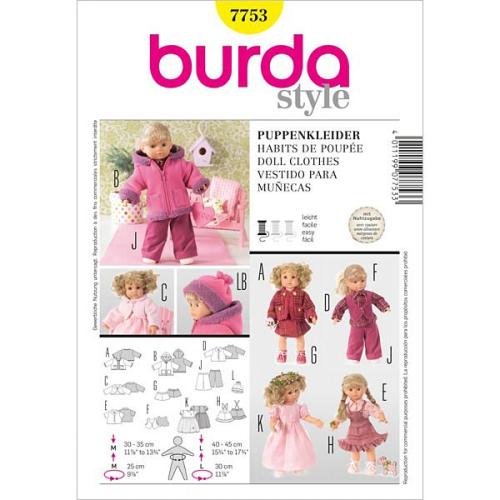 Patron habits de poupée  -Burda- 7753