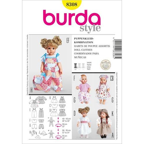 Patron habits de poupée -Burda- 8308