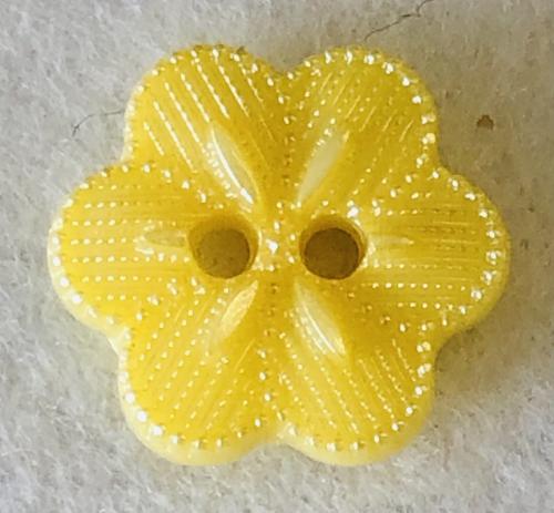Bouton plastique fleur jaune pâle, BT794