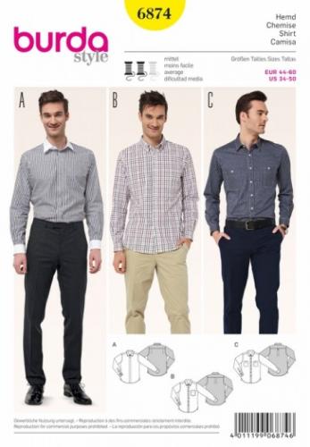 Patron chemise mode homme et loisirs -Burda- 6874