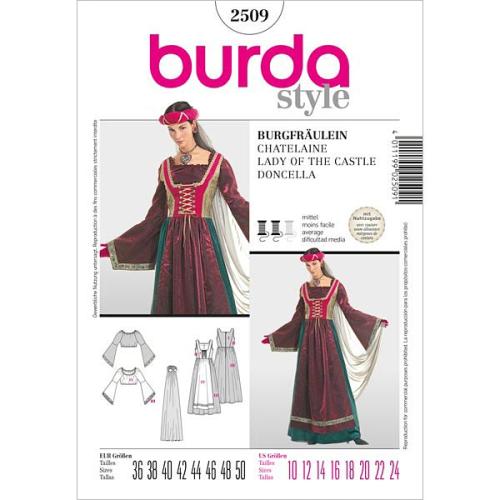 Patron adulte chatelaine costume historique- Burda- 2509