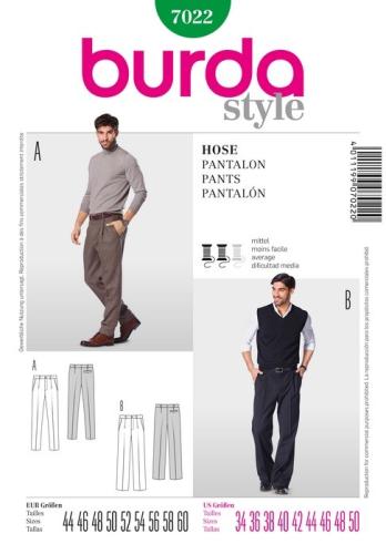 Patron pantalon mode homme et loisirs -Burda- 7022