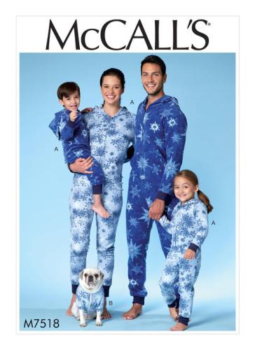 Patron pyjamas pour homme, femme, enfant et chien - Mccalls