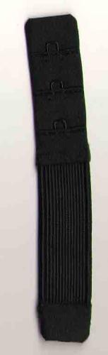 Rallonge de soutien gorge 2 cm/3 portes/1 crochet col: noir