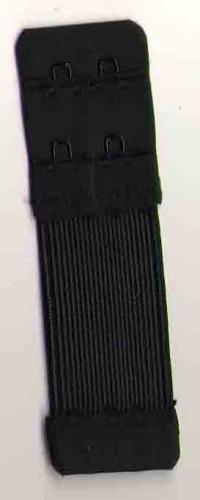 Rallonge de soutien gorge 3 cm/2 portes/2 crochets - col: noir