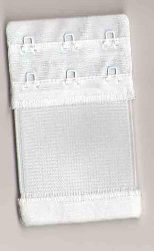 Rallonge de soutien gorge 6 cm/2 portes/3 crochets - col: blanc